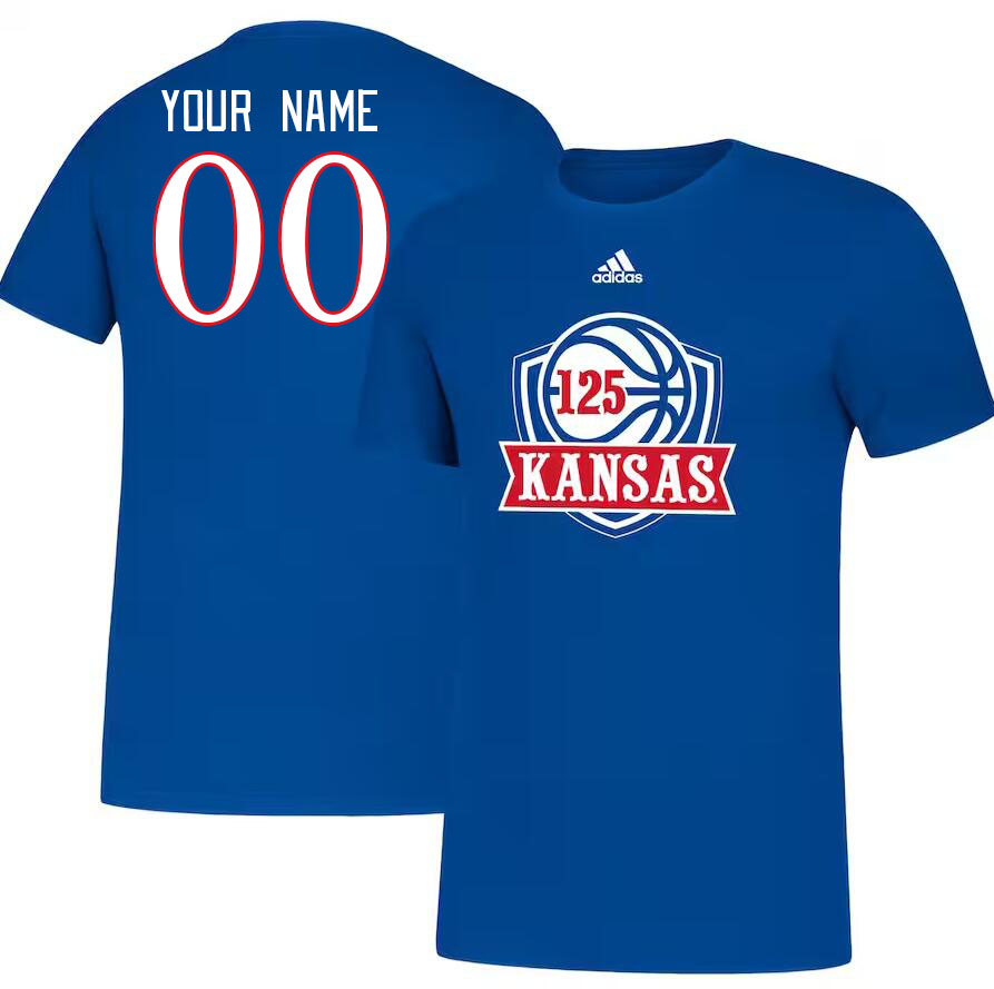 Custom Kansas Jayhawks Name And Number College Tshirt-Royal - Click Image to Close